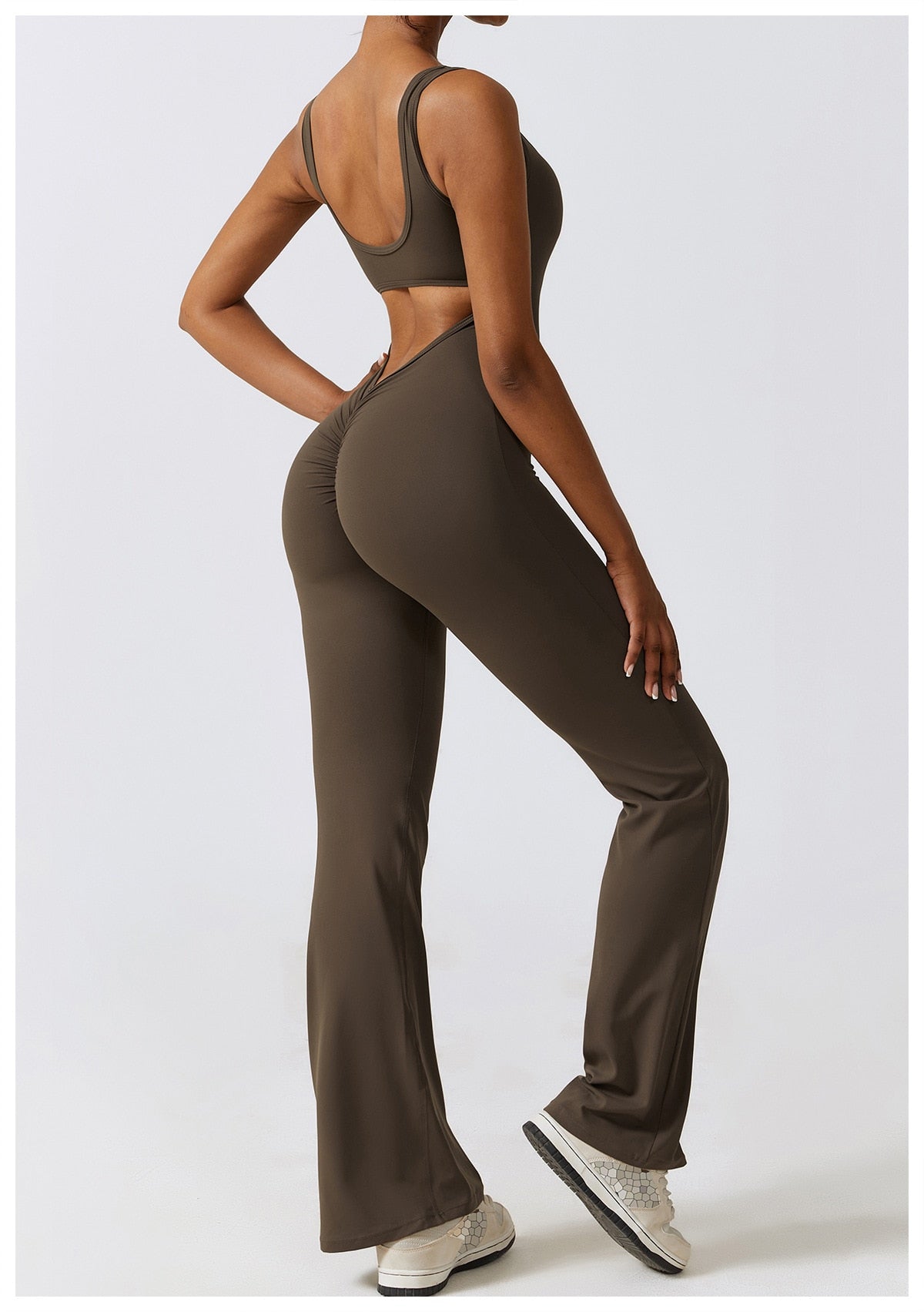 Scrunch Back Flared Jumpsuit