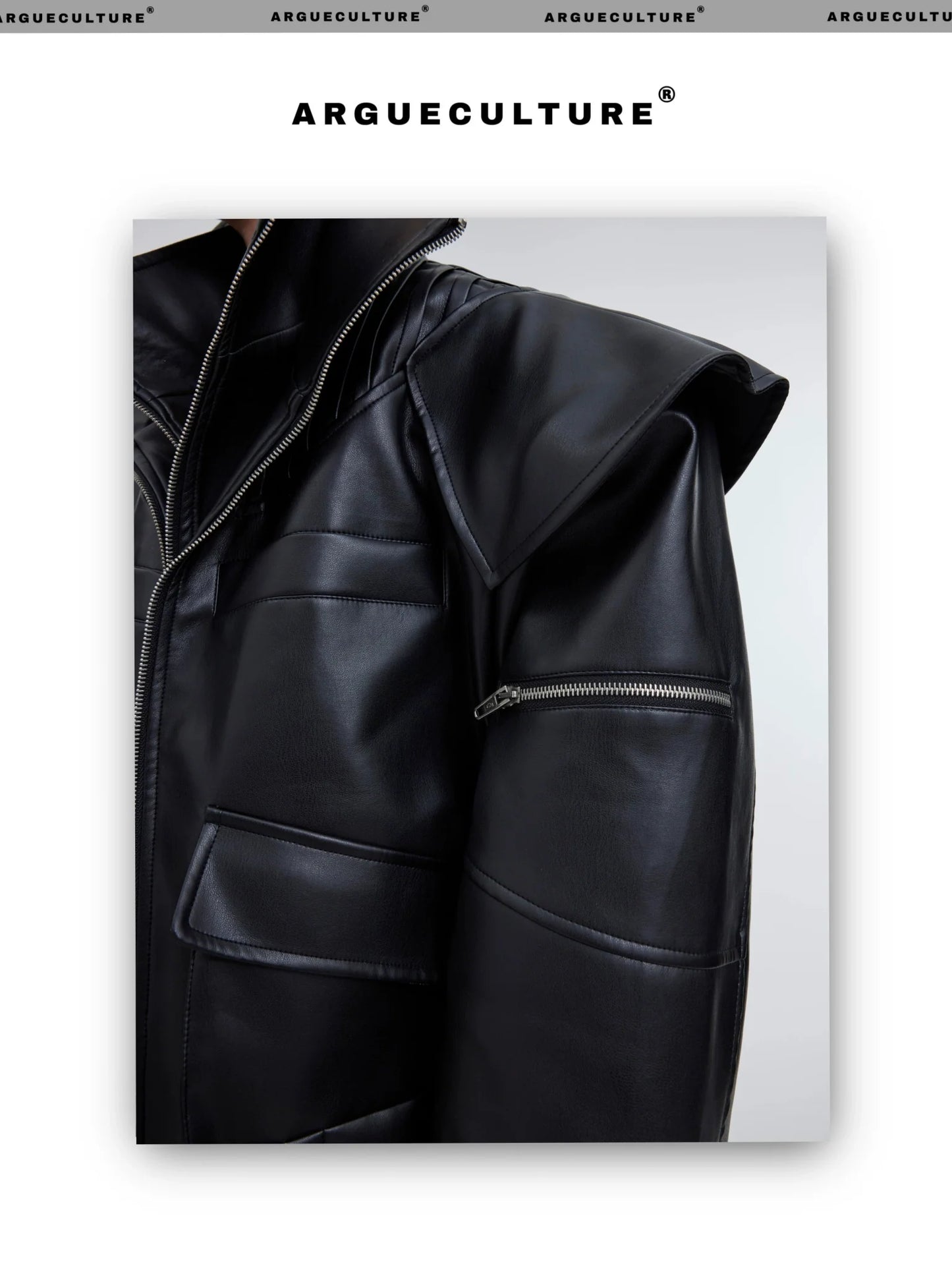 Deconstructed Double-Layer Zip Faux Leather Jacket | Heavyweight Two-Piece Biker Coat