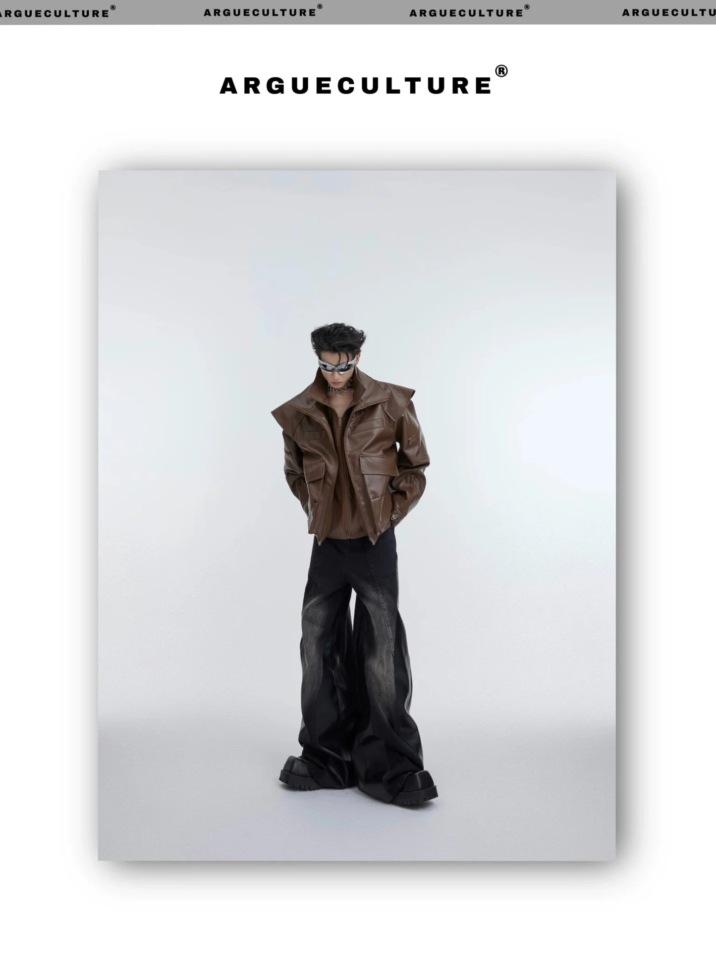 Deconstructed Double-Layer Zip Faux Leather Jacket | Heavyweight Two-Piece Biker Coat