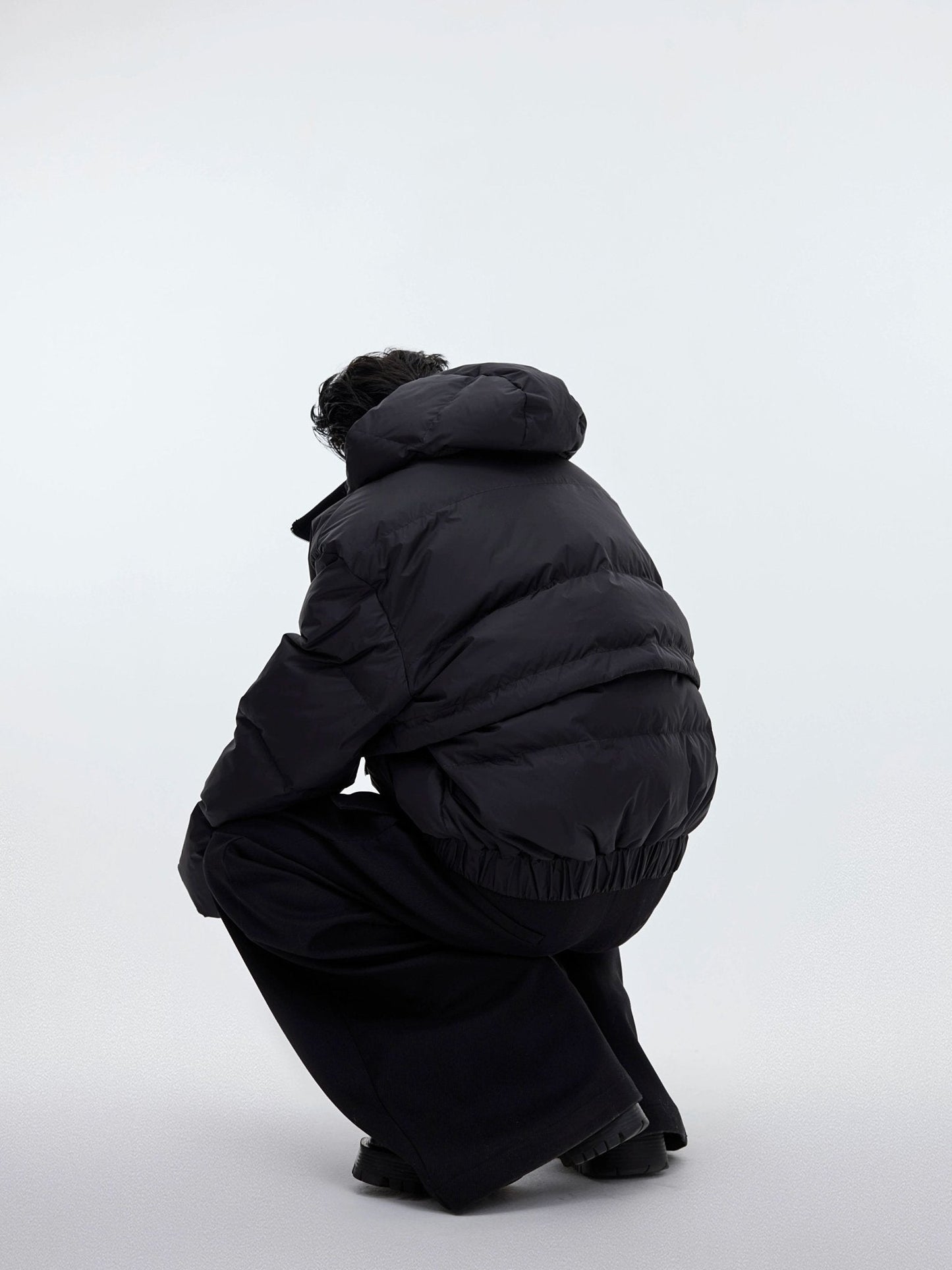 Deconstructed Hooded Puffer Jacket | Unique Two-Piece Design