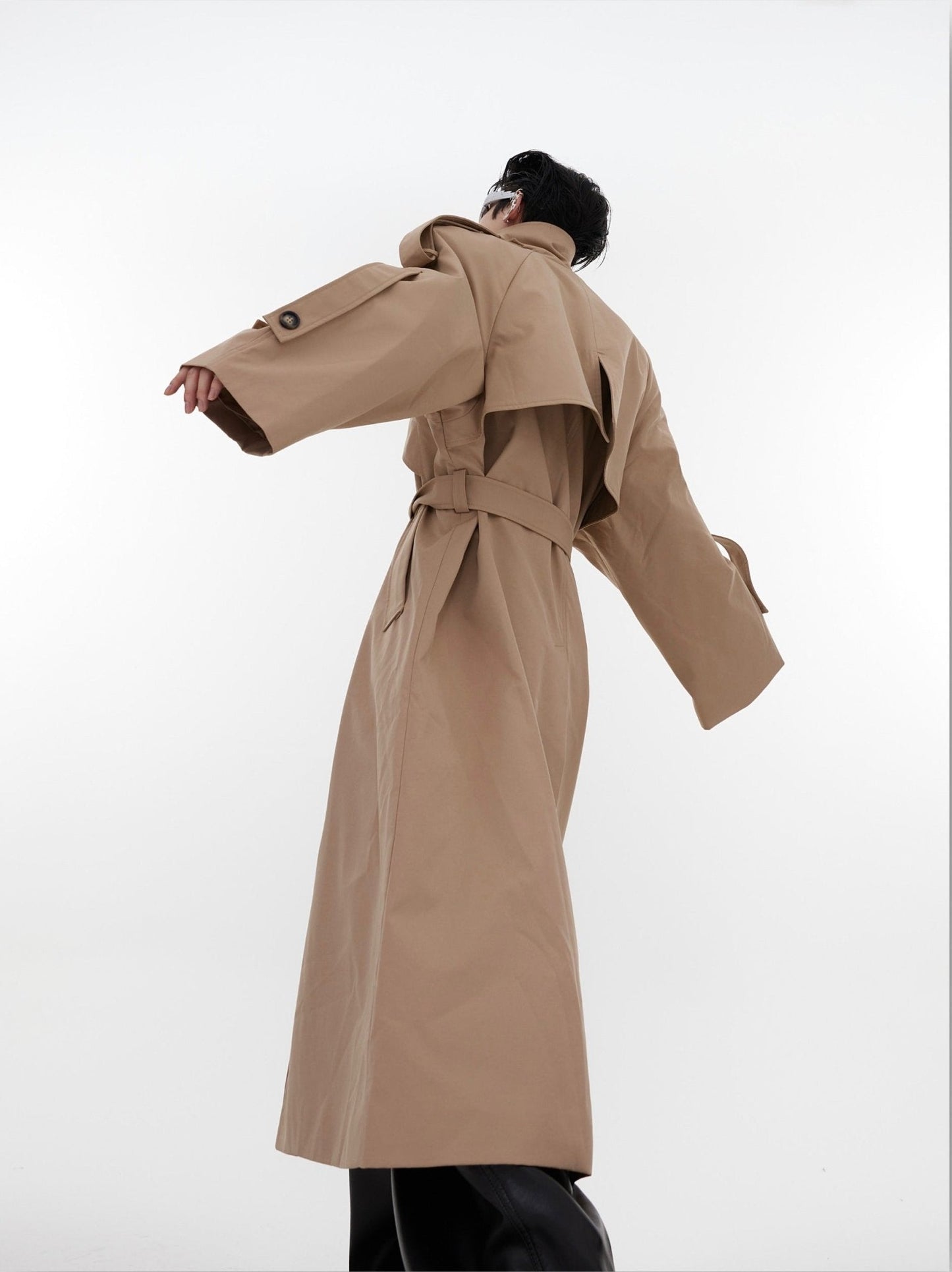 Deconstructed Structured Trench Overcoat |  Designer Coat in Long Design