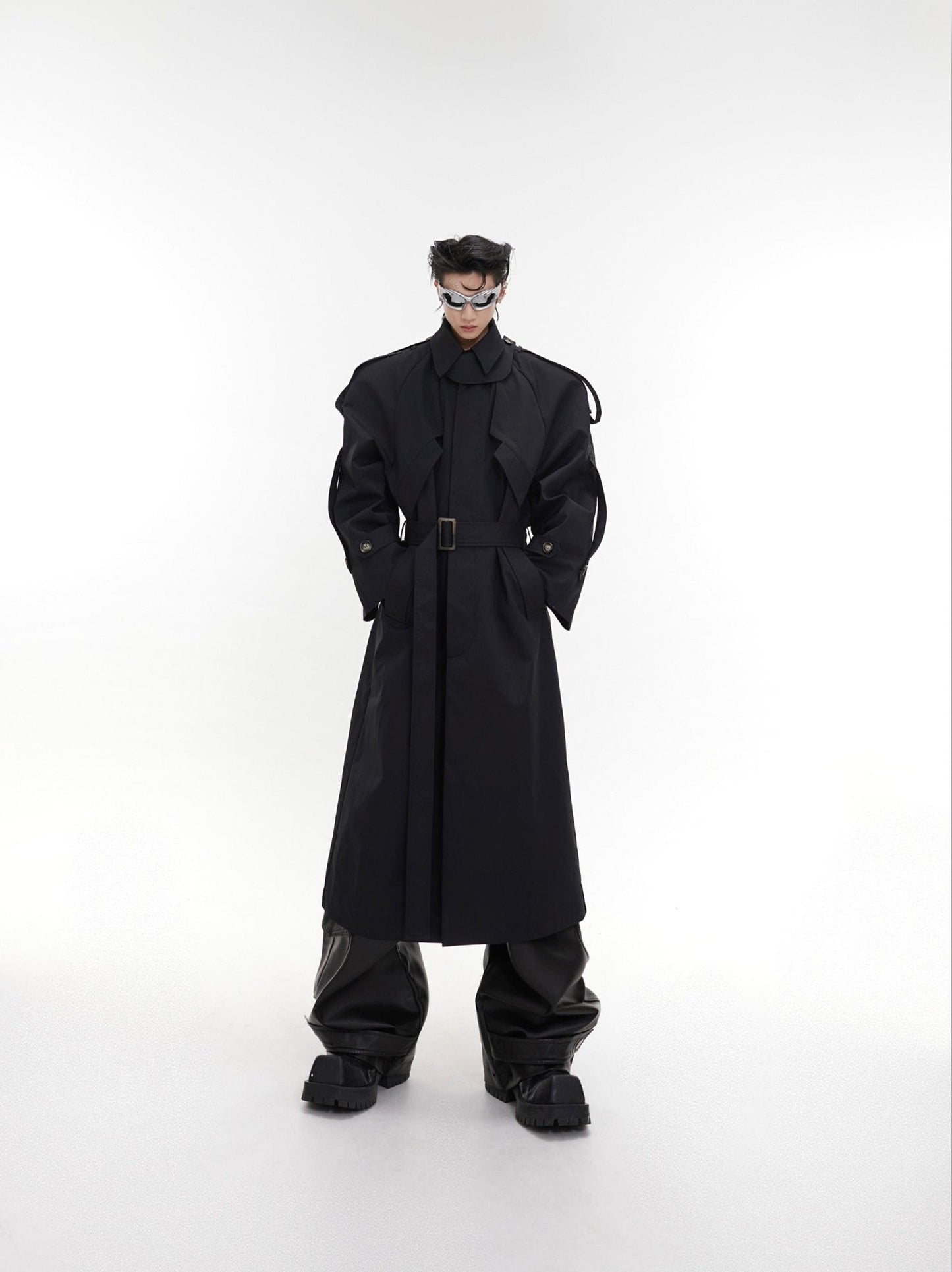 Deconstructed Structured Trench Overcoat |  Designer Coat in Long Design