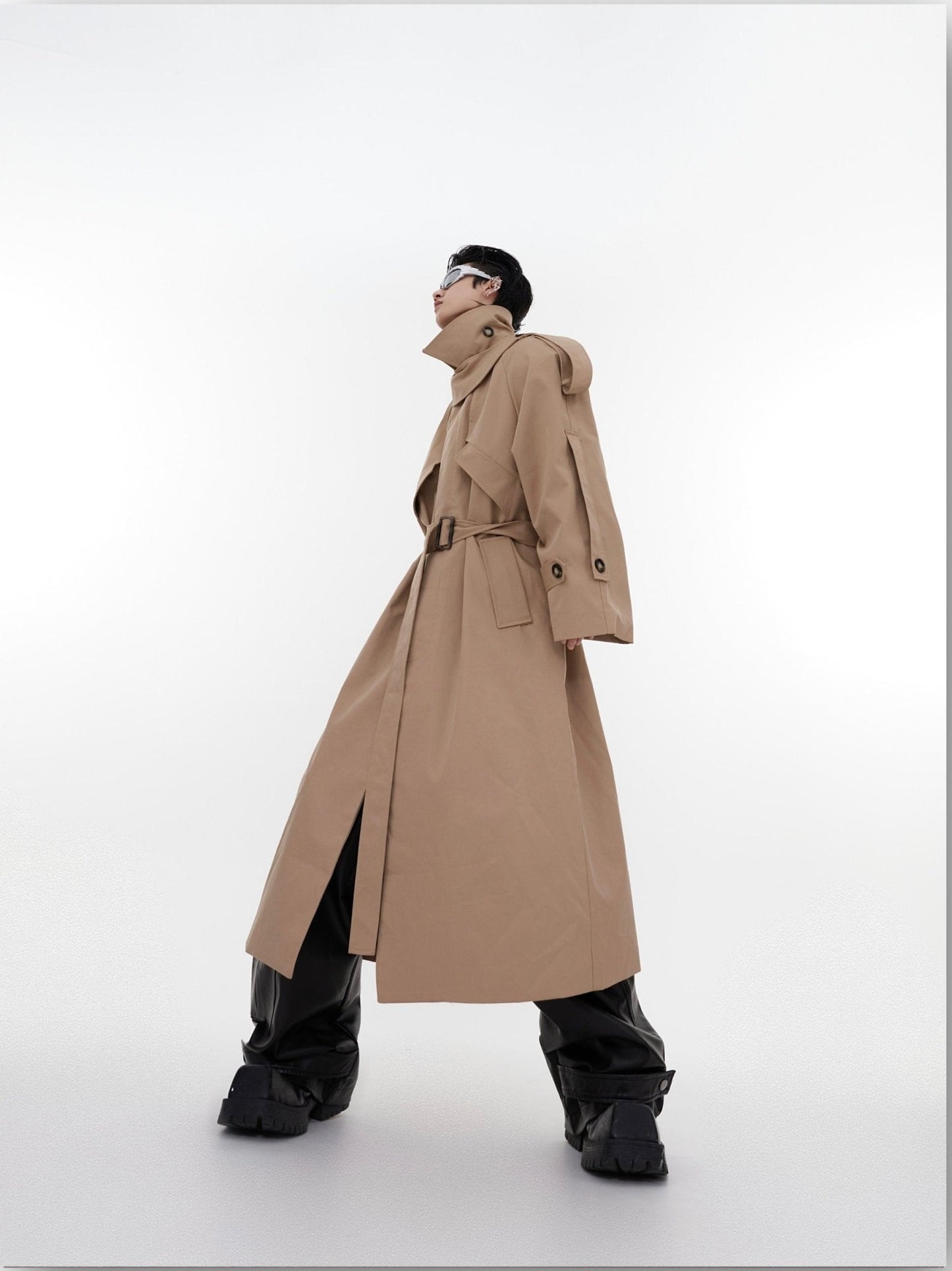 Deconstructed Structured Trench Overcoat |  Designer Coat in Long Design