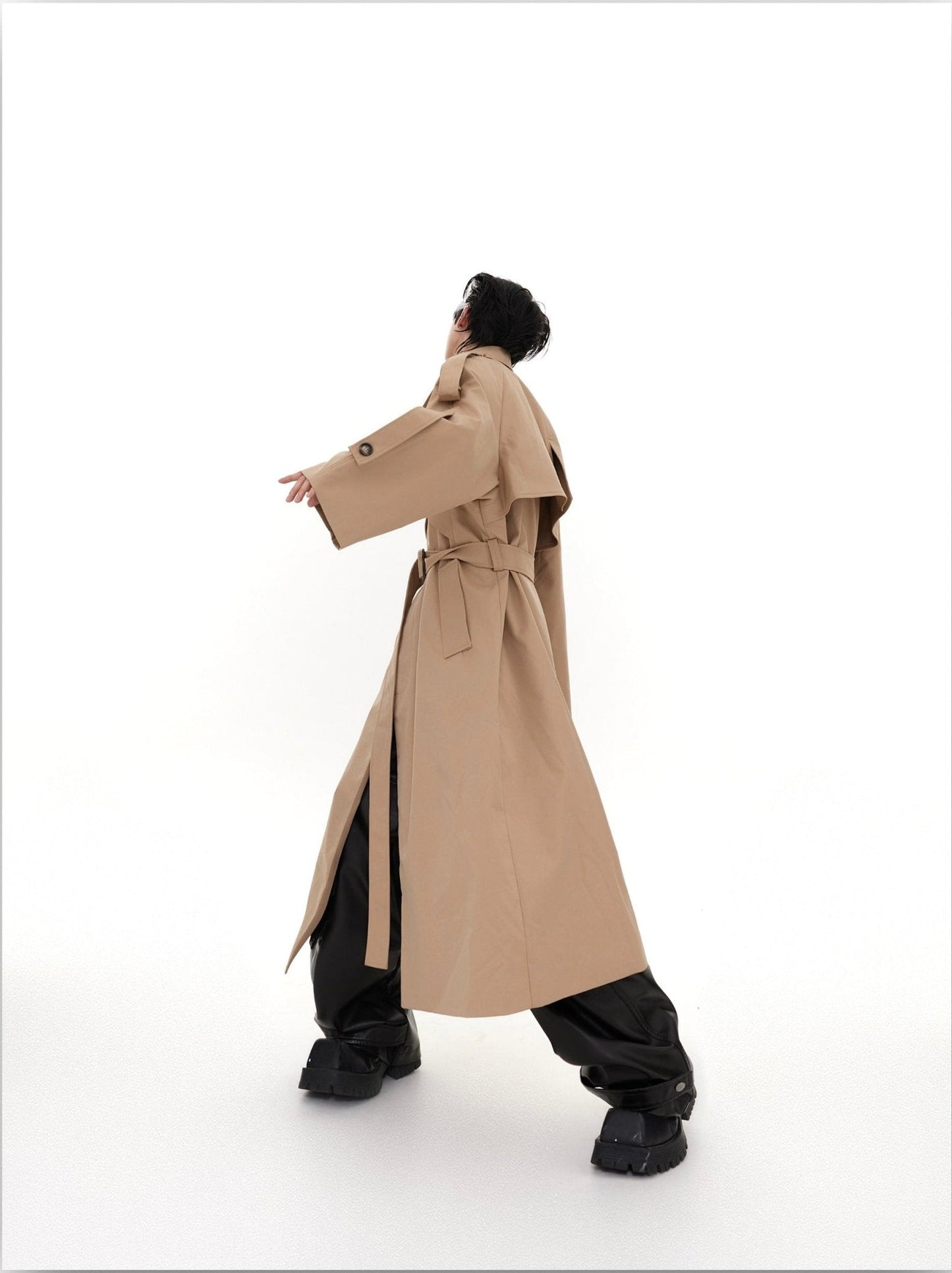 Deconstructed Structured Trench Overcoat |  Designer Coat in Long Design