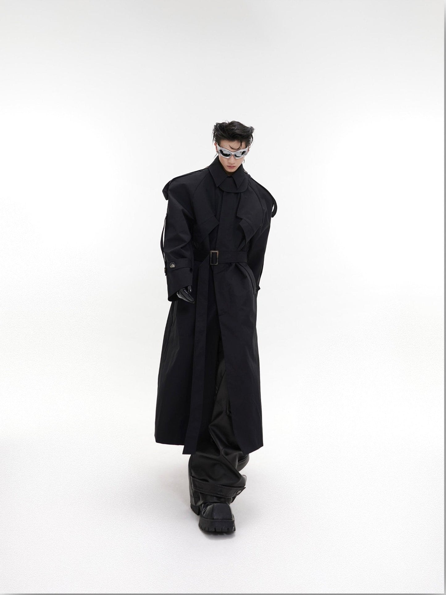 Deconstructed Structured Trench Overcoat |  Designer Coat in Long Design