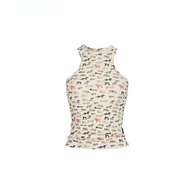 Miscellaneous Items Print & Puppy Print Slim-fit Camisole