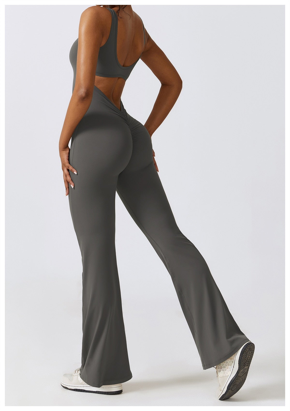 Scrunch Back Flared Jumpsuit