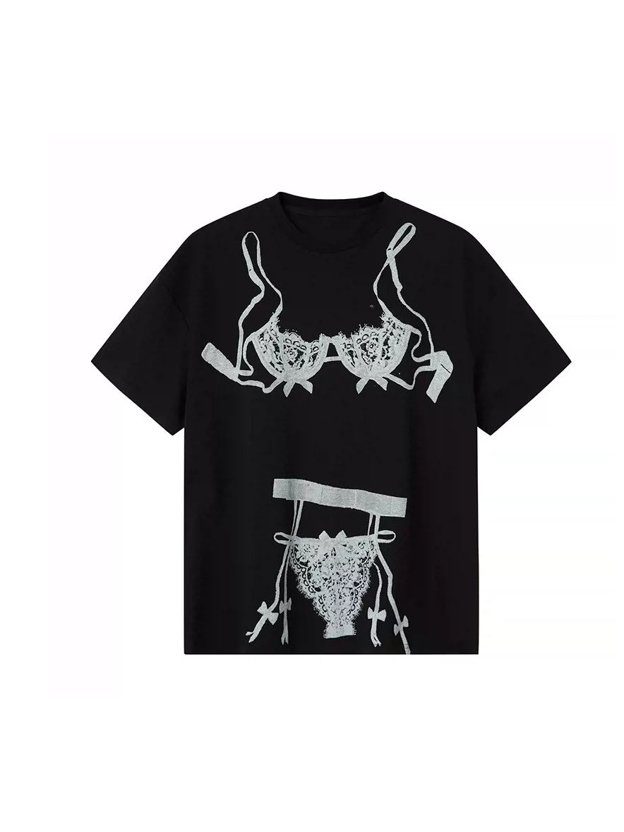 Trompe L'oeil Underwear Printed Loose T-shirt