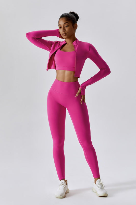 Flex 3-Piece Leggings Set - Magenta