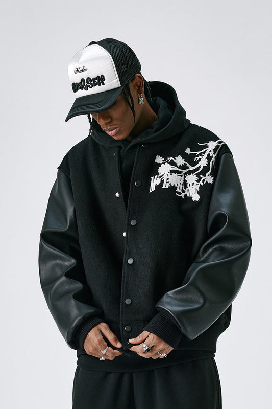 MEDM 자수 데이지 바시티 재킷