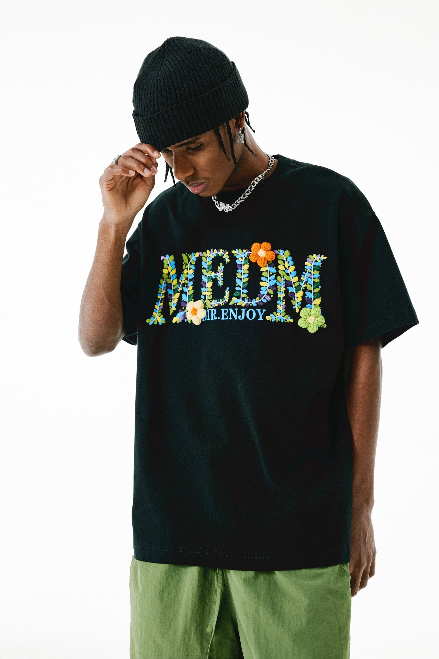 MEDM 크로셰 플로럴 티셔츠