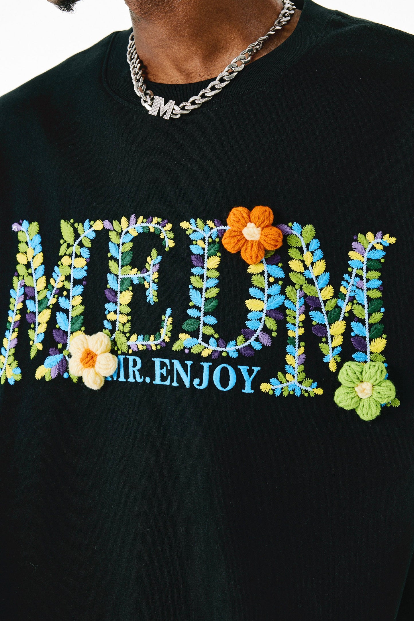 MEDM 크로셰 플로럴 티셔츠