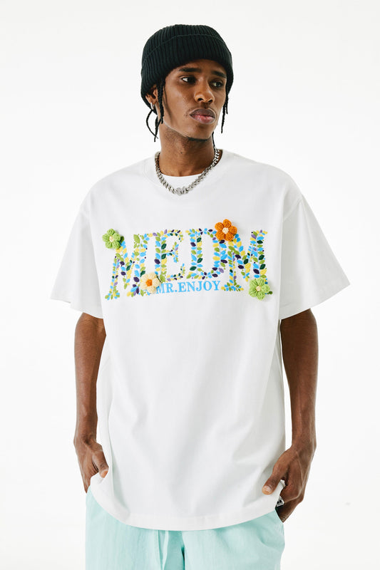 MEDM 크로셰 플로럴 티셔츠