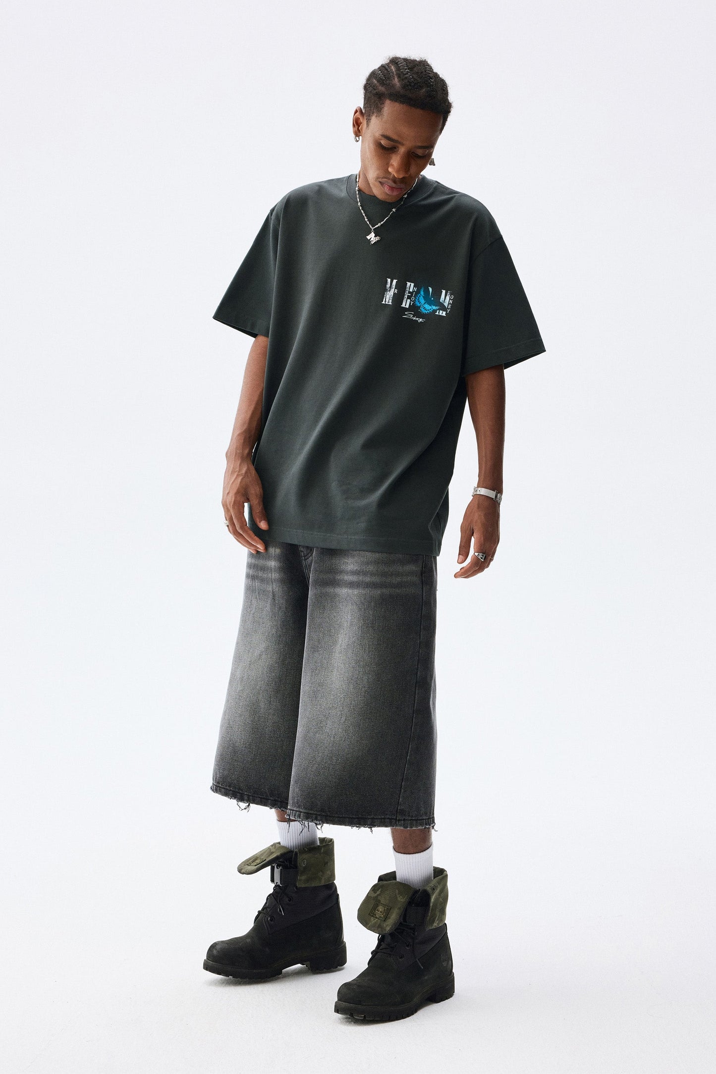 MEDM 버터플라이 워시드 티셔츠