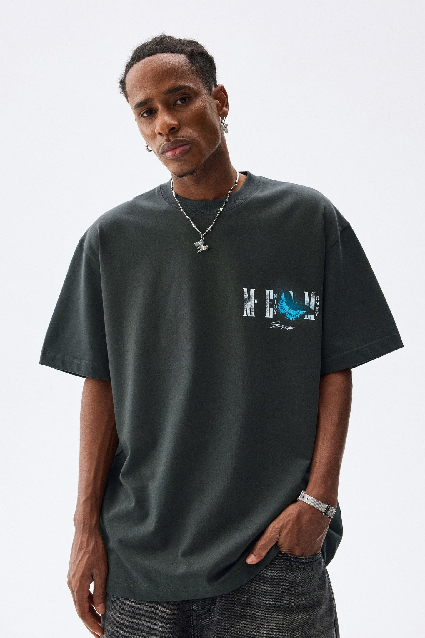 MEDM 버터플라이 워시드 티셔츠