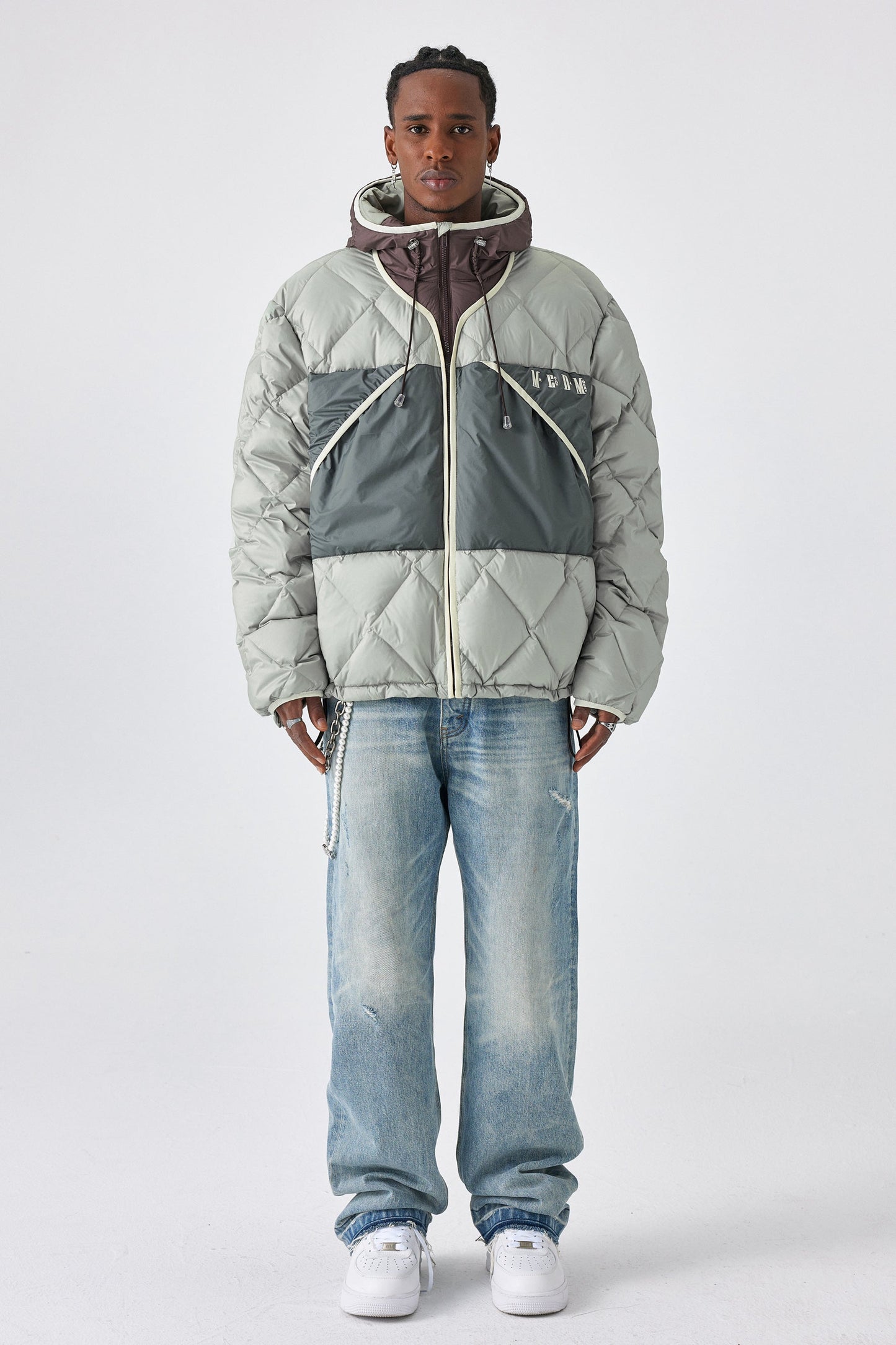 MEDM 퀼티드 후드 재킷