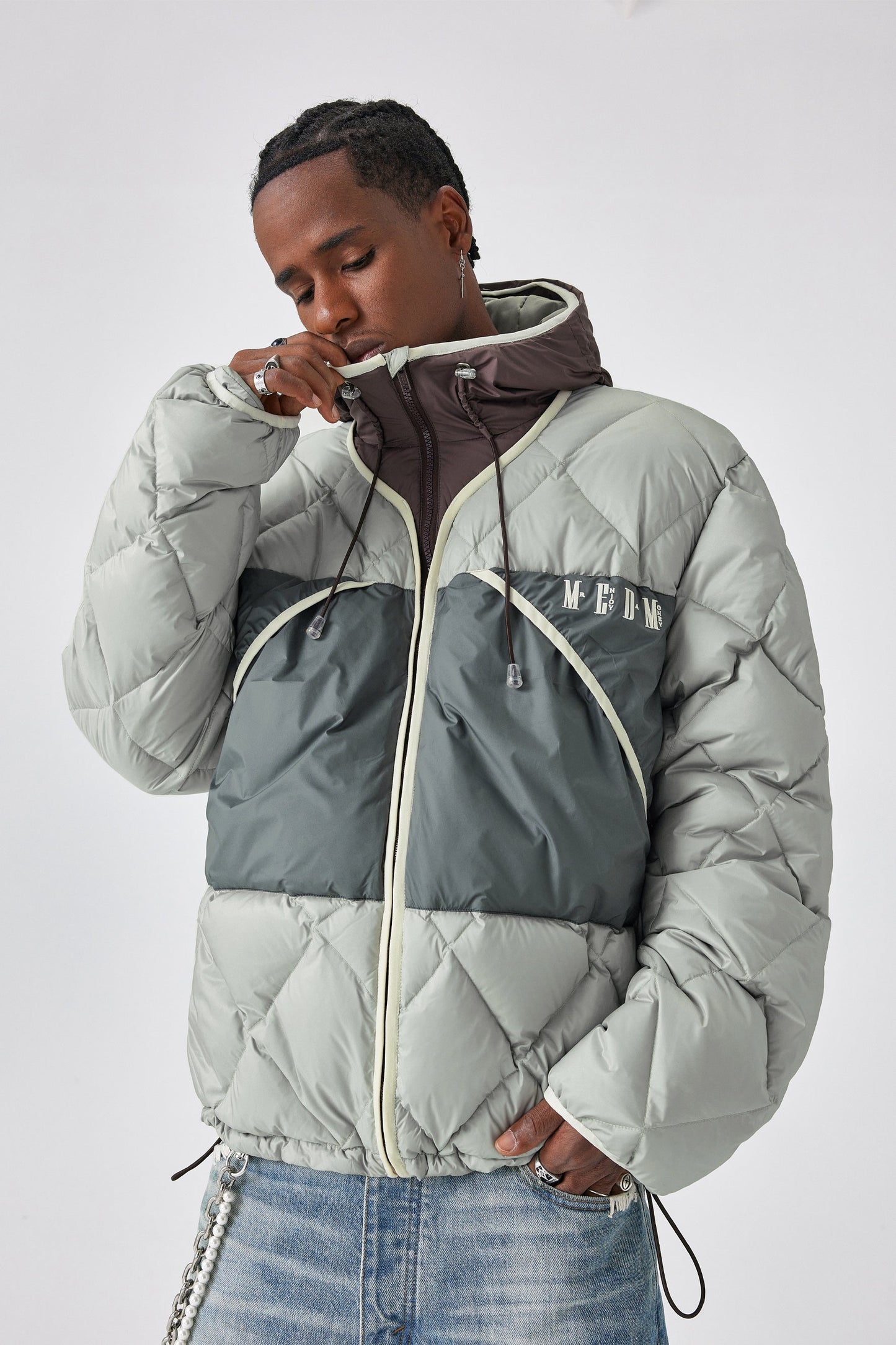 MEDM 퀼티드 후드 재킷