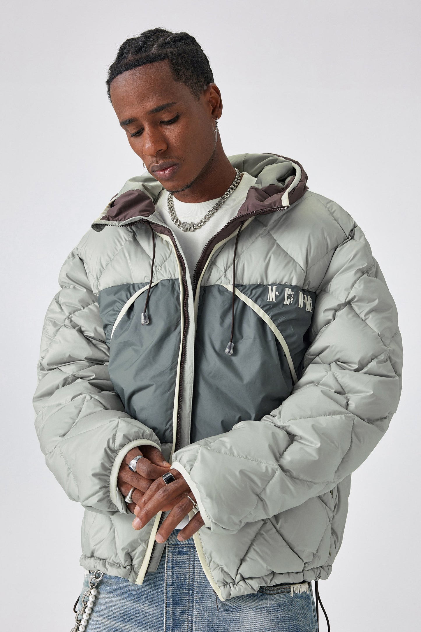 MEDM 퀼티드 후드 재킷