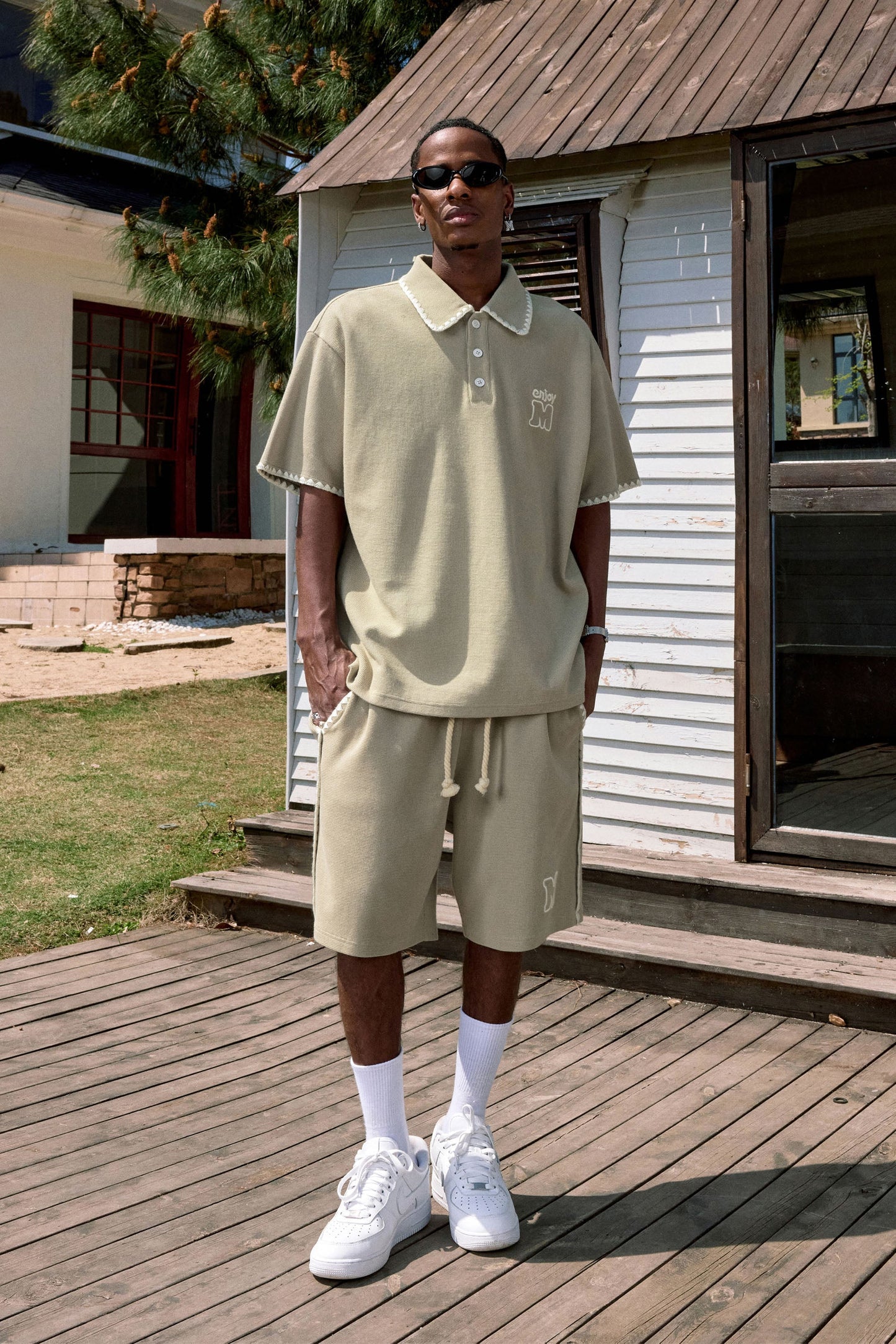 MEDM 와플 폴로 셔츠