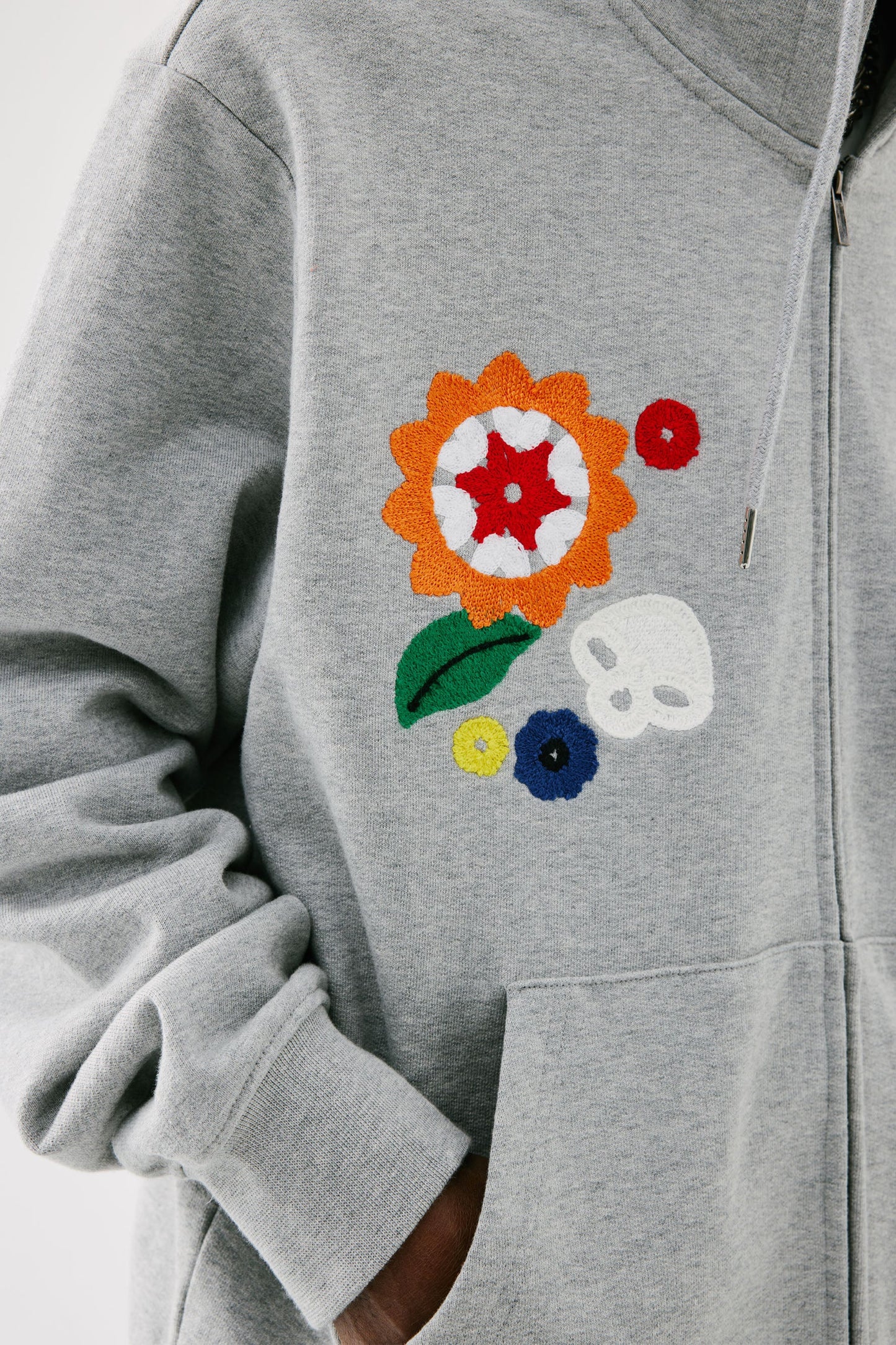 MEDM 꽃무늬 지퍼 후디