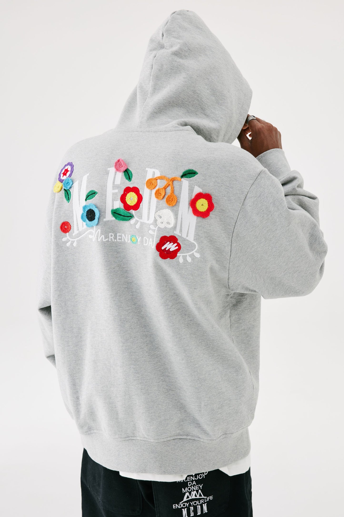 MEDM 꽃무늬 지퍼 후디