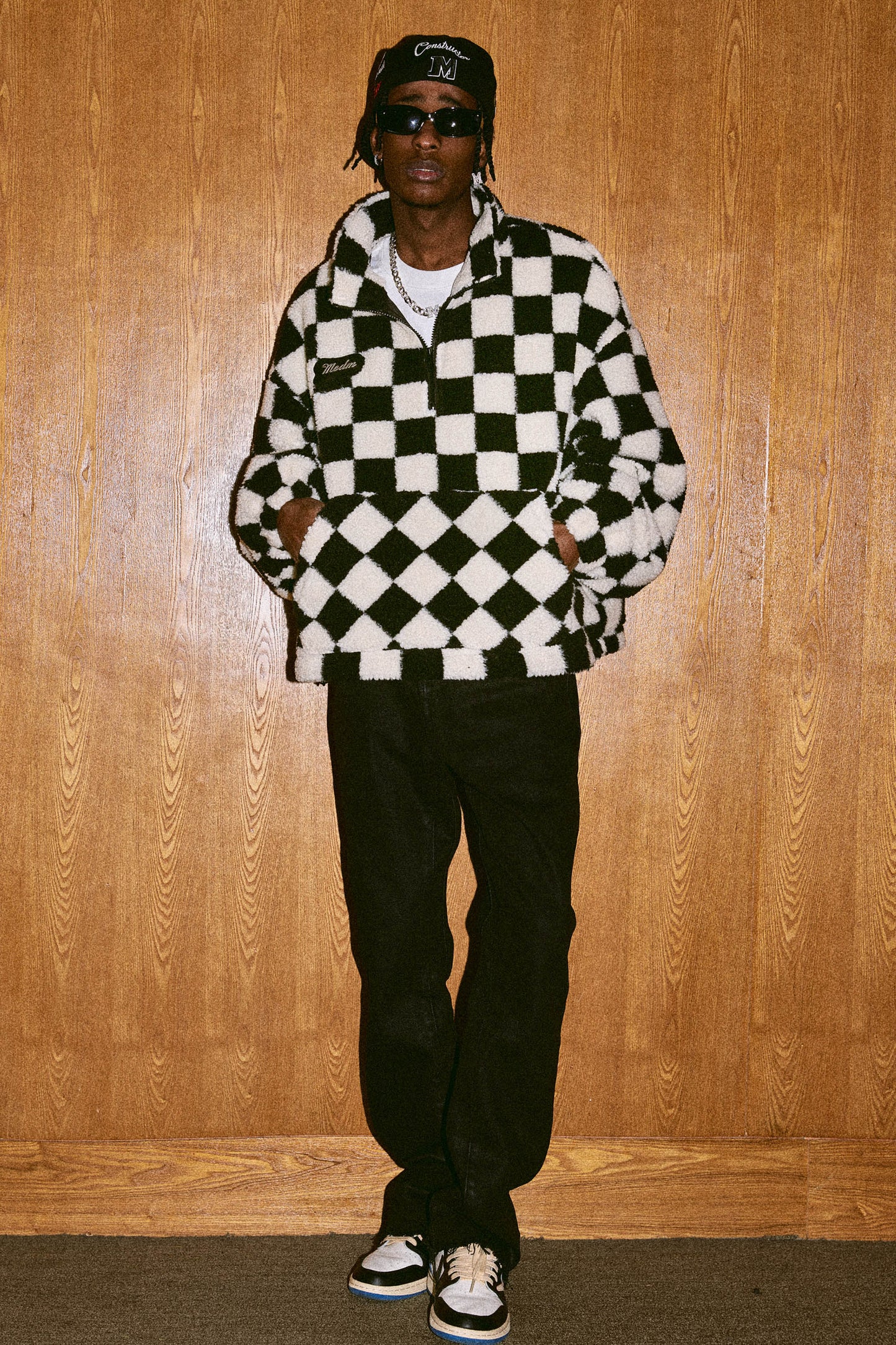 MEDM 하프 지퍼 체커보드 재킷