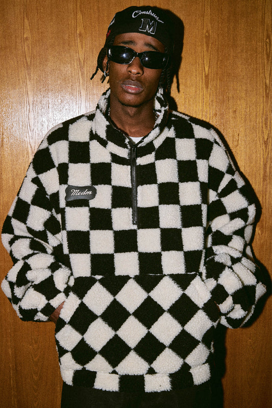 MEDM 하프 지퍼 체커보드 재킷