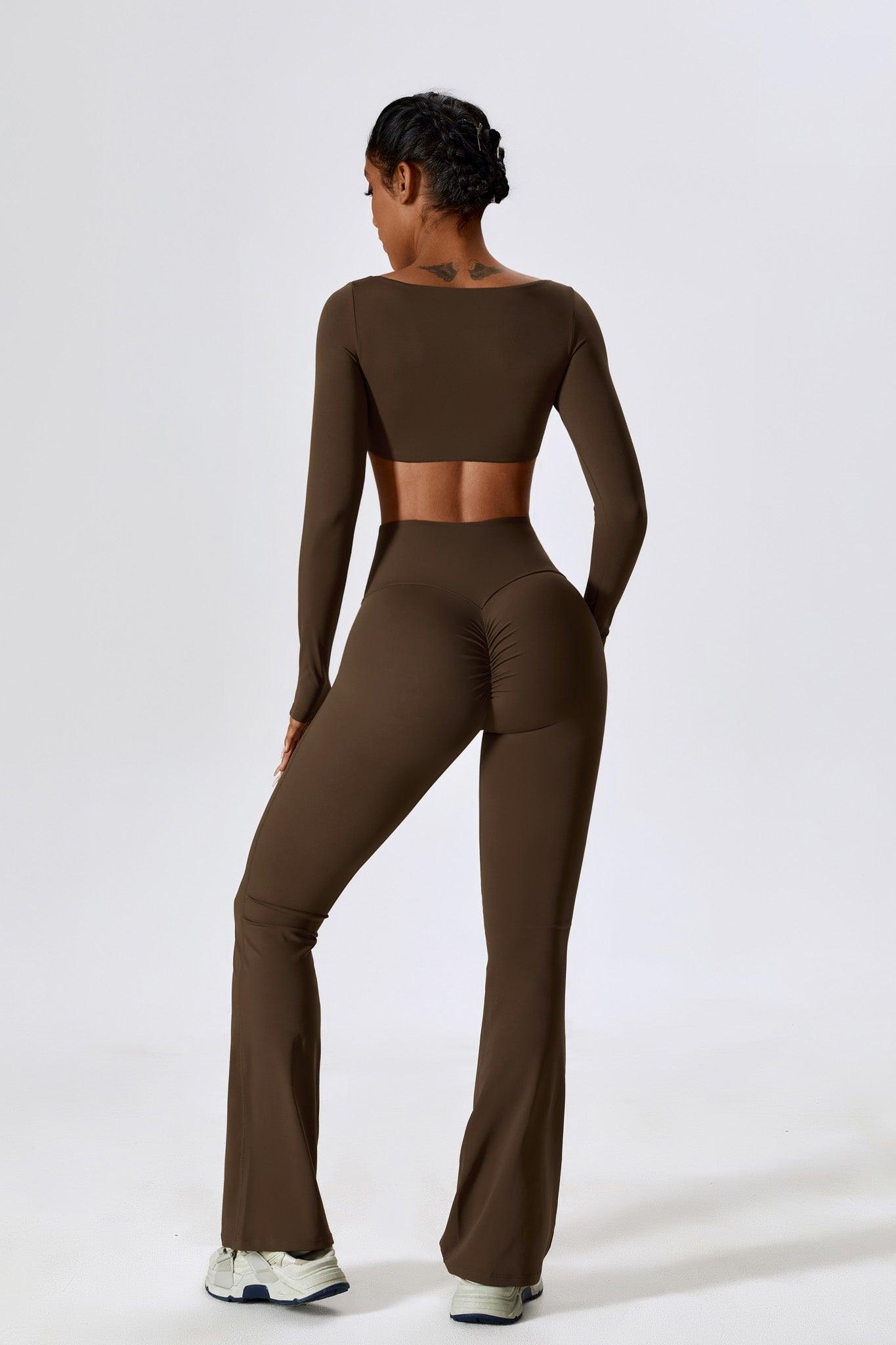 Haven Crop Top Set - Brown