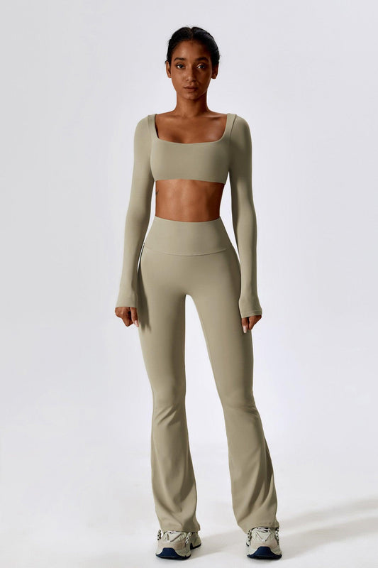 Haven Crop Top Set - Nude