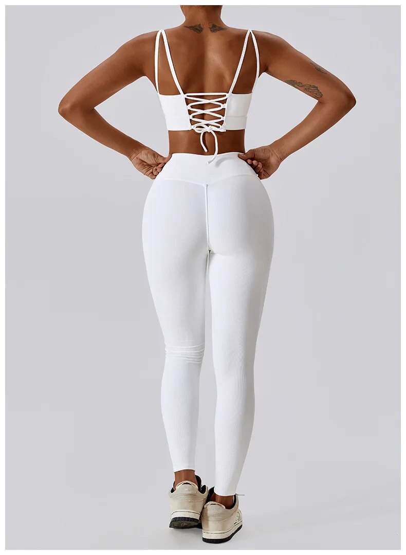 Micro Ribbed Corset Top & Leggings Set