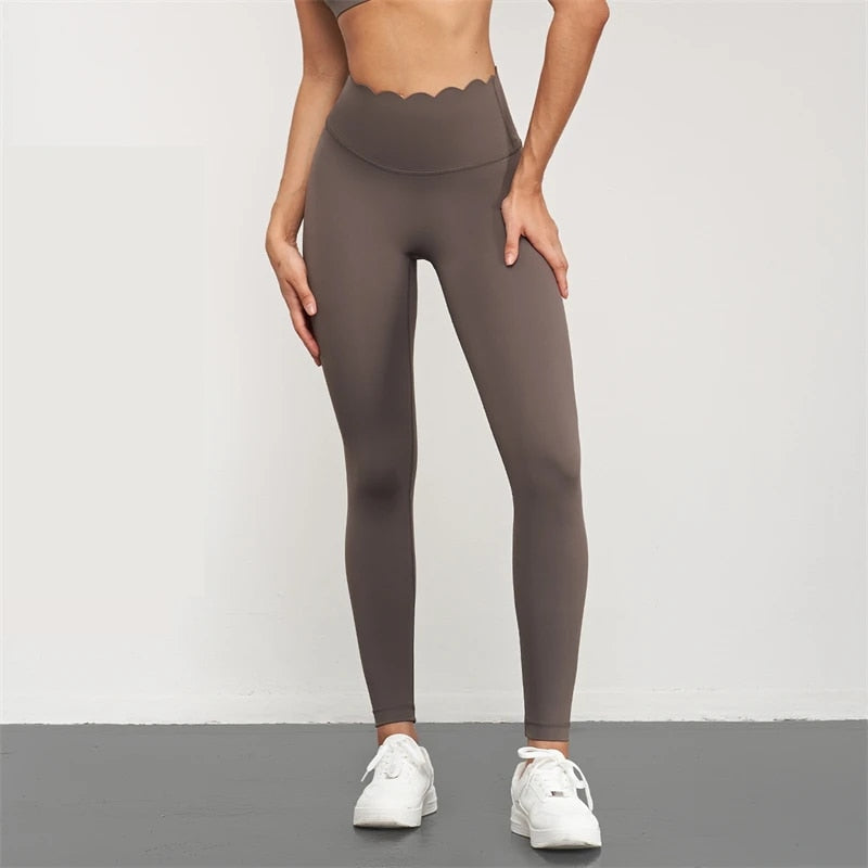 Scallop Asymmetric Top & Leggings Set