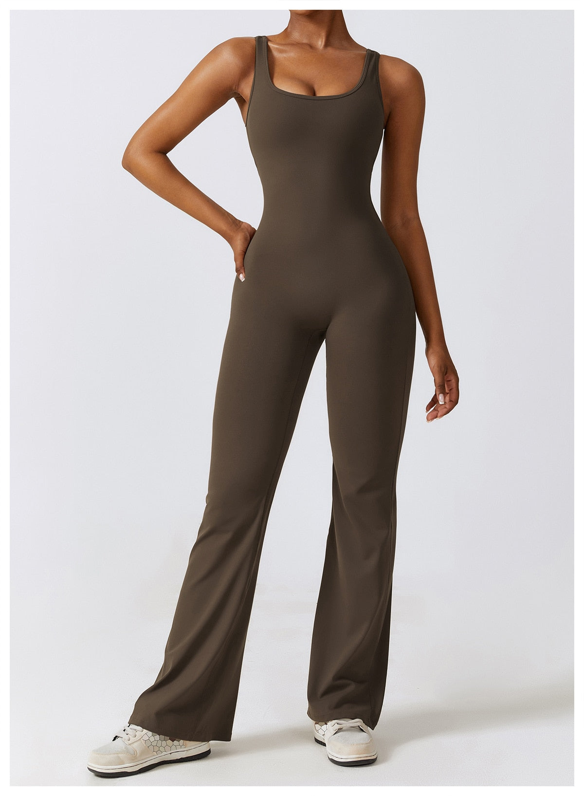 Scrunch Back Flared Jumpsuit