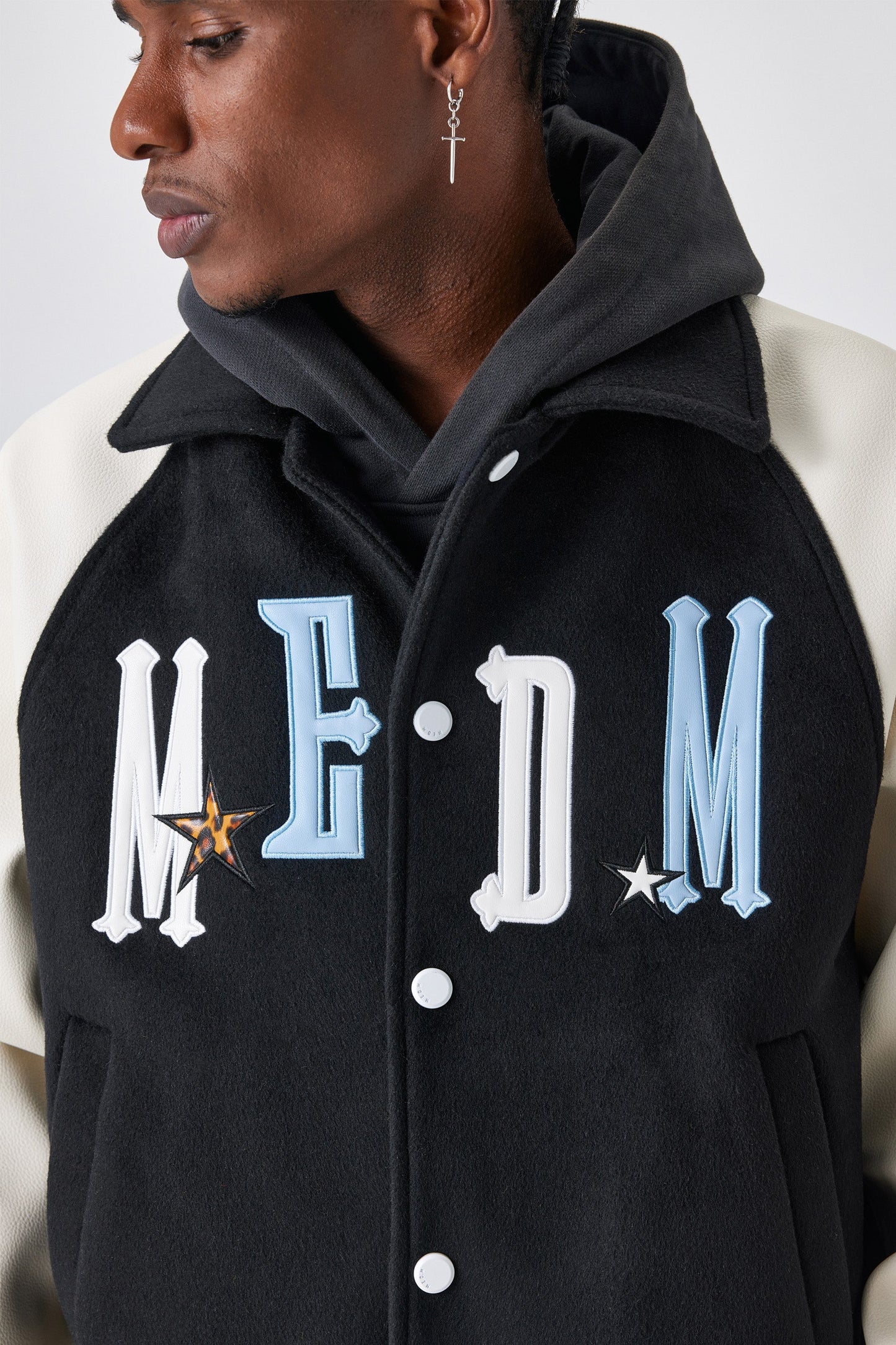 MEDM 패치워크 바시티 재킷