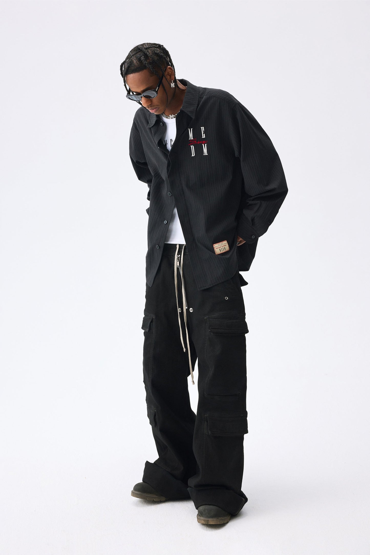 MEDM 레터 자수 셔츠