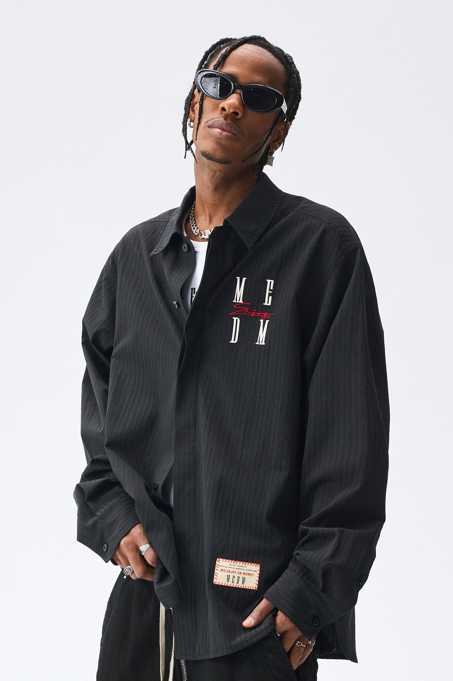 MEDM 레터 자수 셔츠