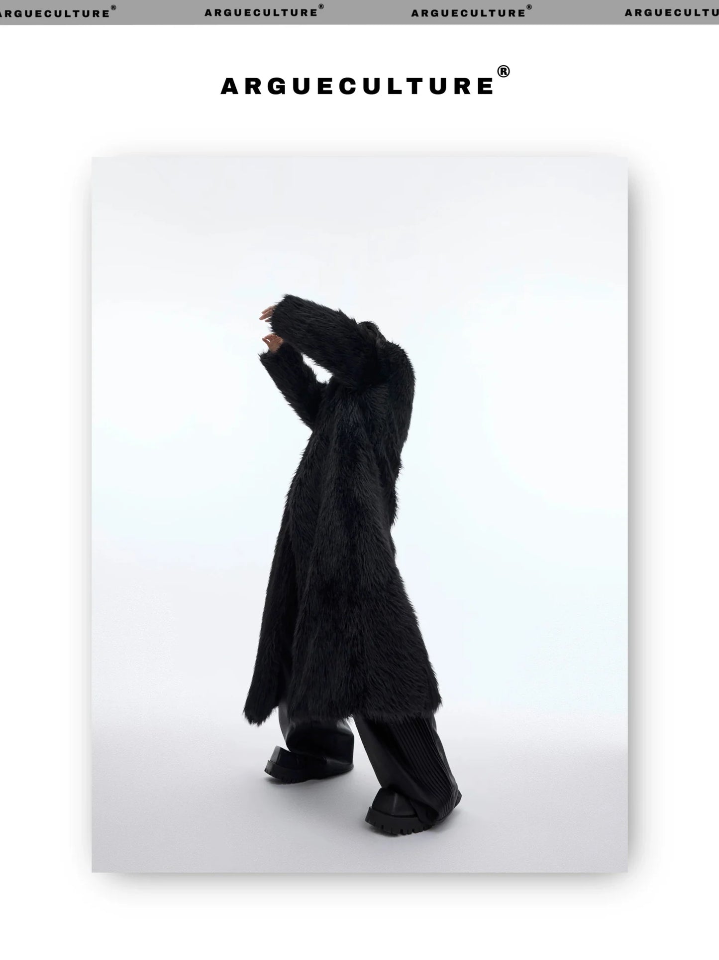 Luxurious Faux Fur Overcoat | Elegant Long Knee-Length Coat with Deconstructed Design