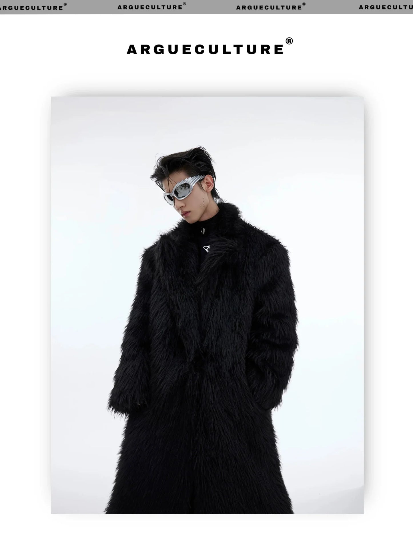 Luxurious Faux Fur Overcoat | Elegant Long Knee-Length Coat with Deconstructed Design
