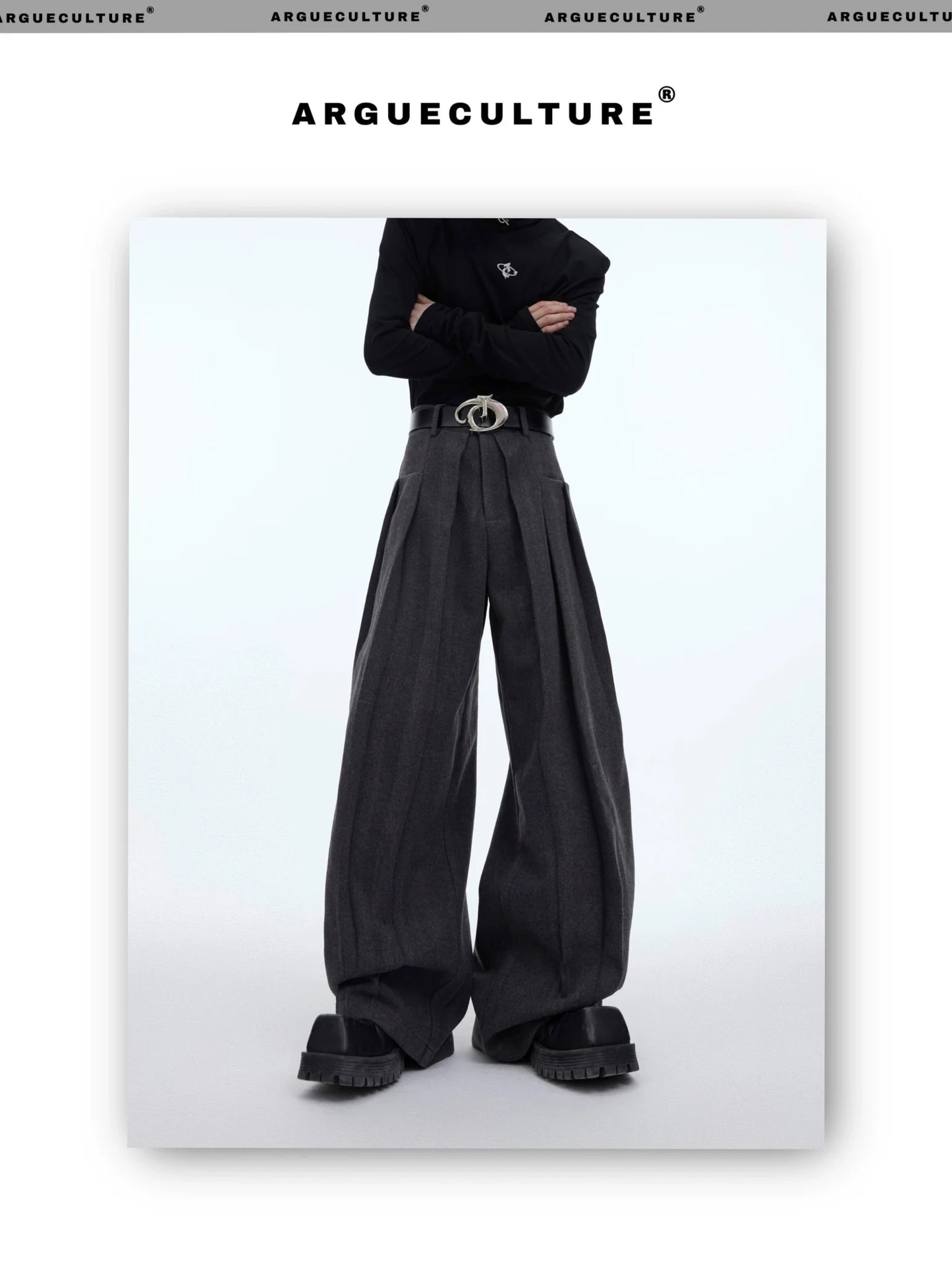Minimalist Pleated Woolen Casual Pants with Loose Drape and Versatile Style