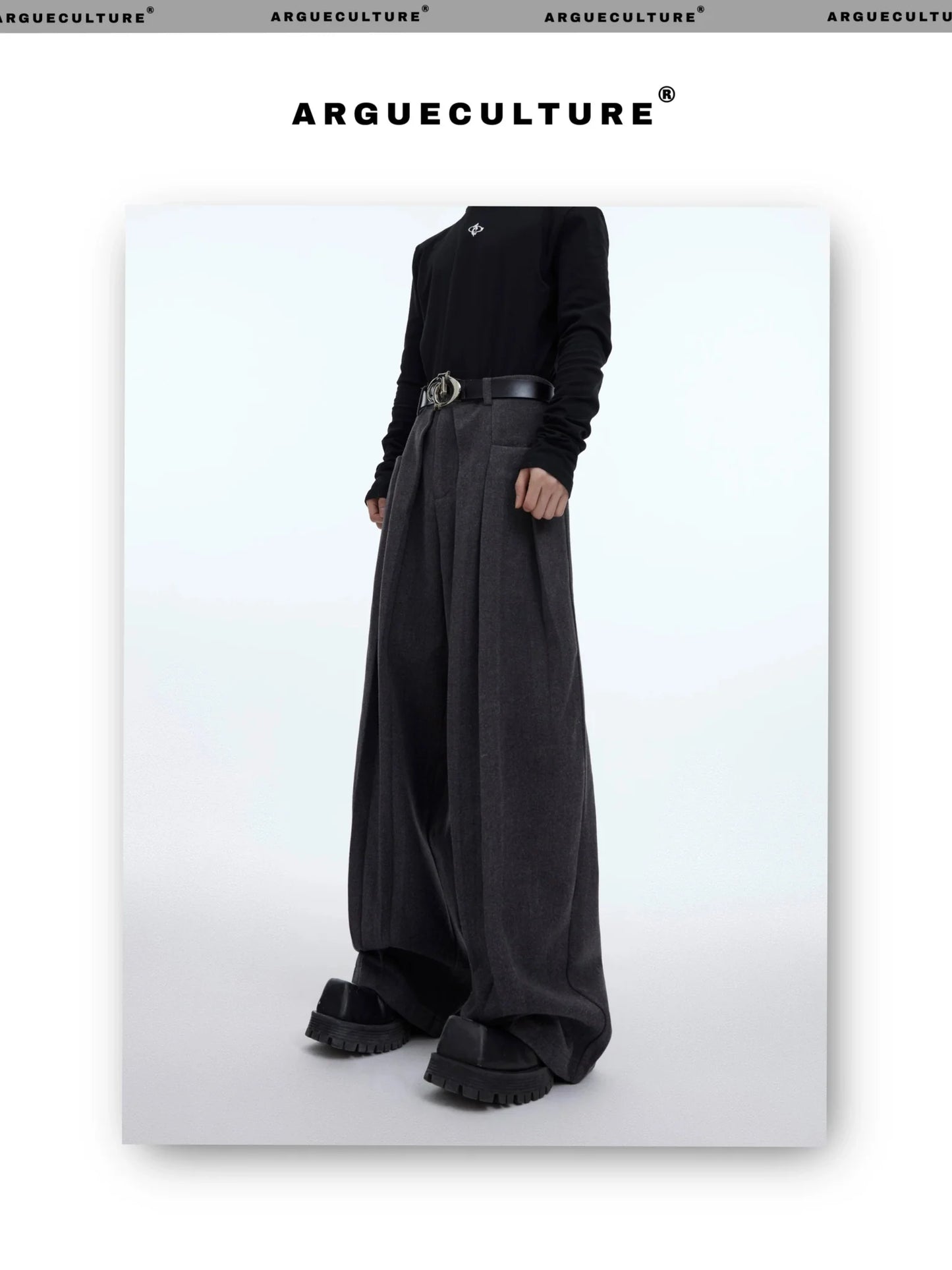 Minimalist Pleated Woolen Casual Pants with Loose Drape and Versatile Style