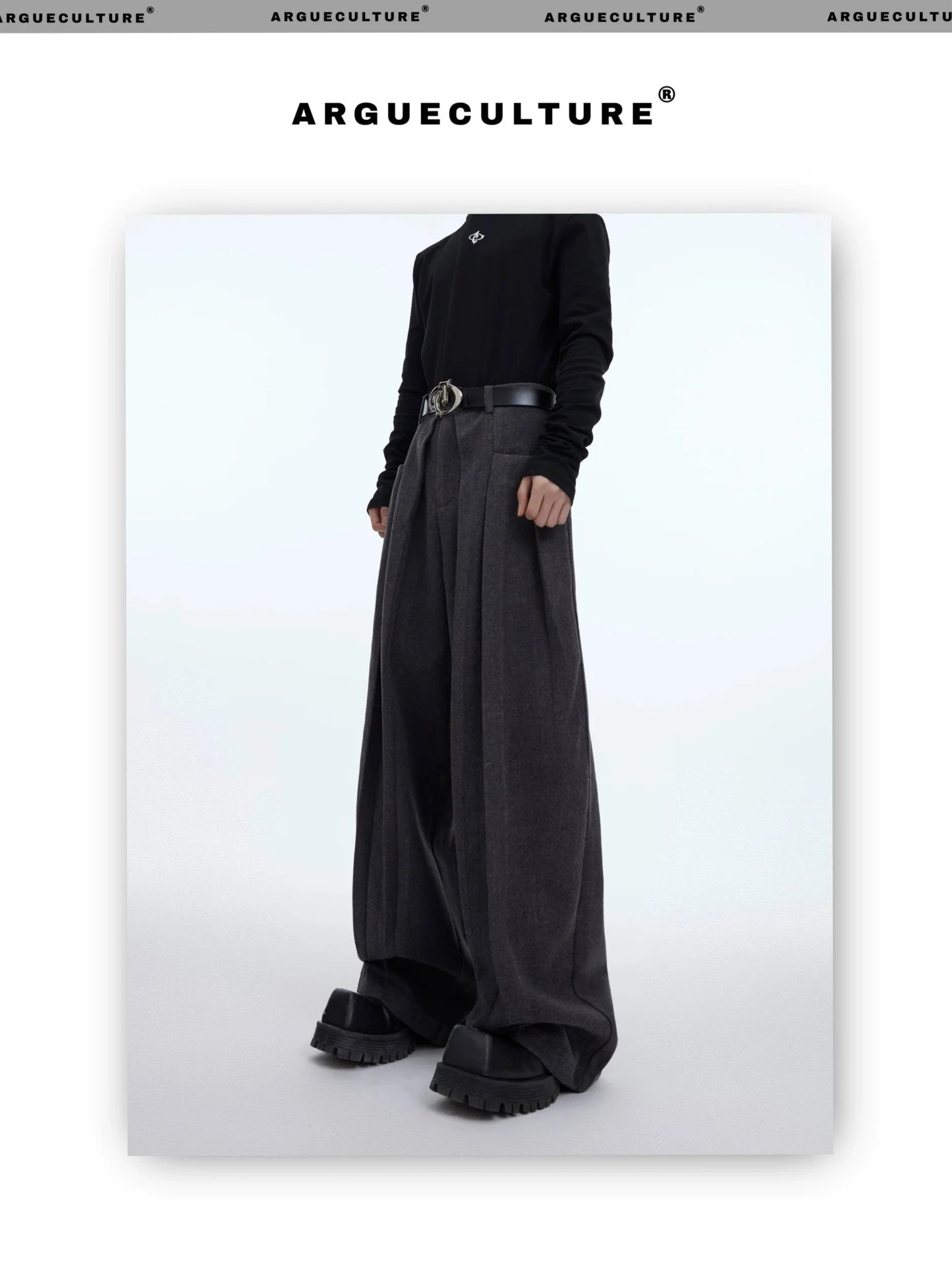 Minimalist Pleated Woolen Casual Pants with Loose Drape and Versatile Style
