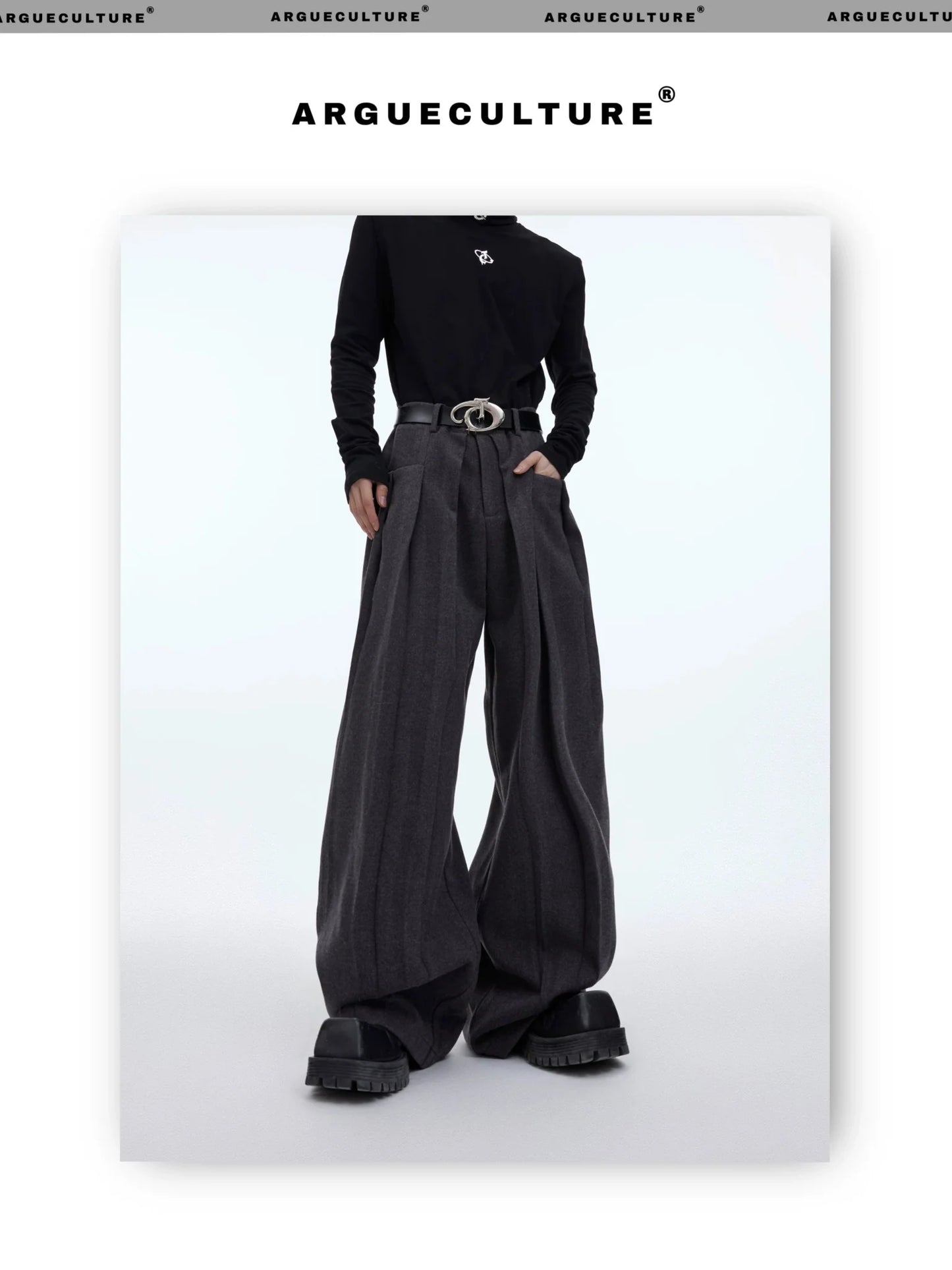 Minimalist Pleated Woolen Casual Pants with Loose Drape and Versatile Style