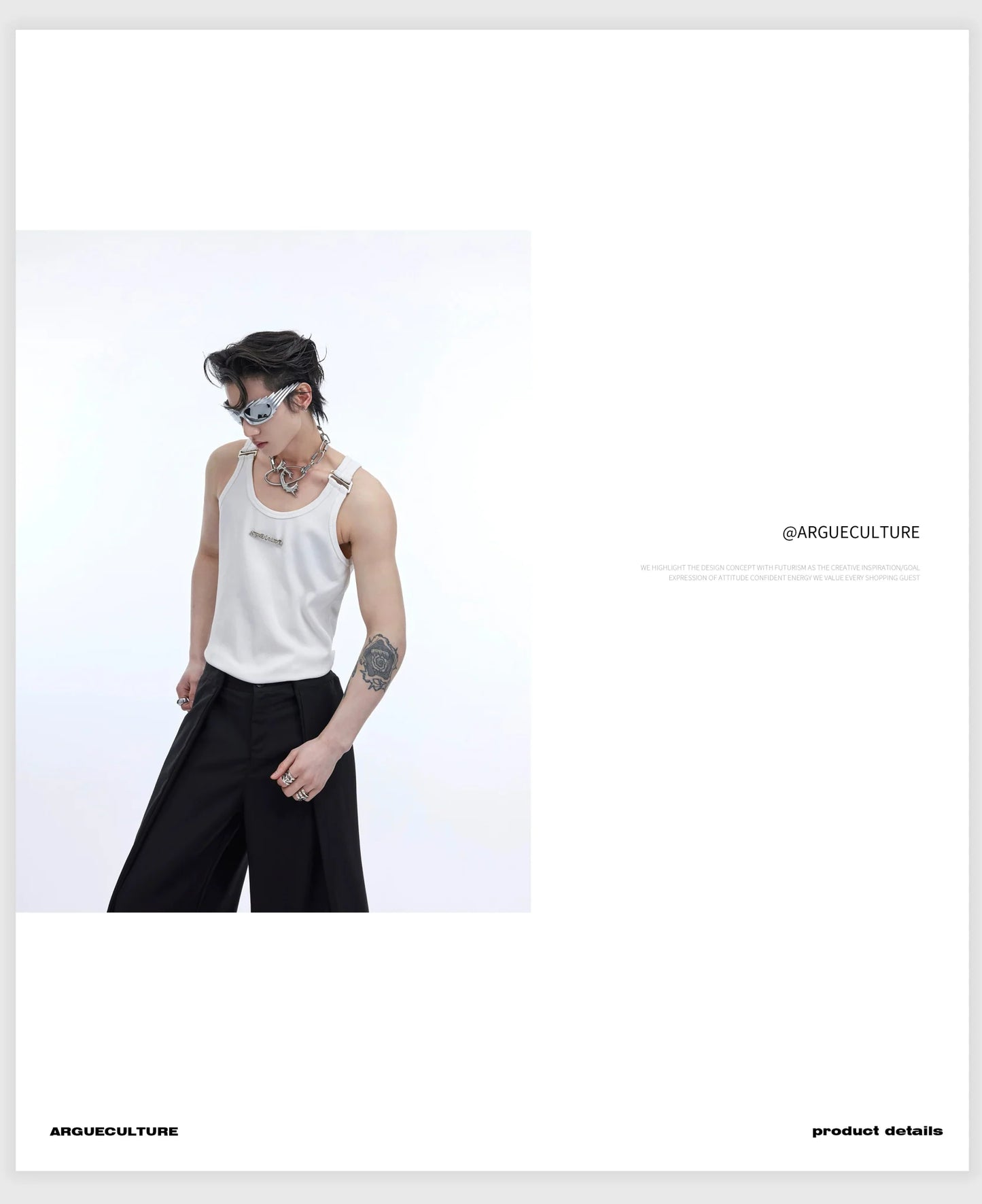 Minimalist Unisex Slim Fit Tank Top with Metallic Shoulder Straps