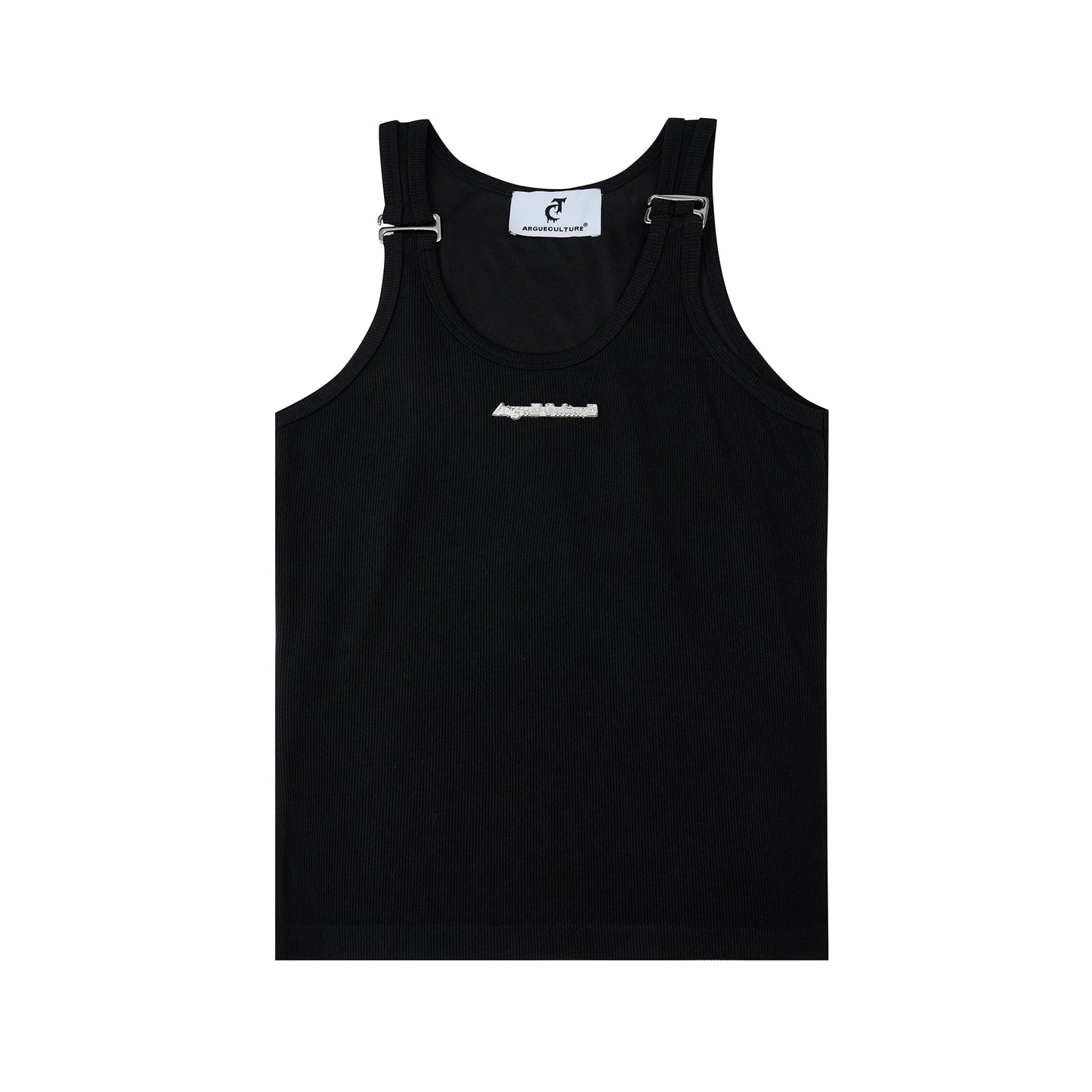 Minimalist Unisex Slim Fit Tank Top with Metallic Shoulder Straps