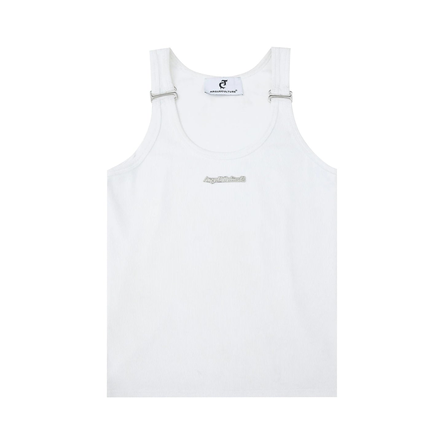Minimalist Unisex Slim Fit Tank Top with Metallic Shoulder Straps