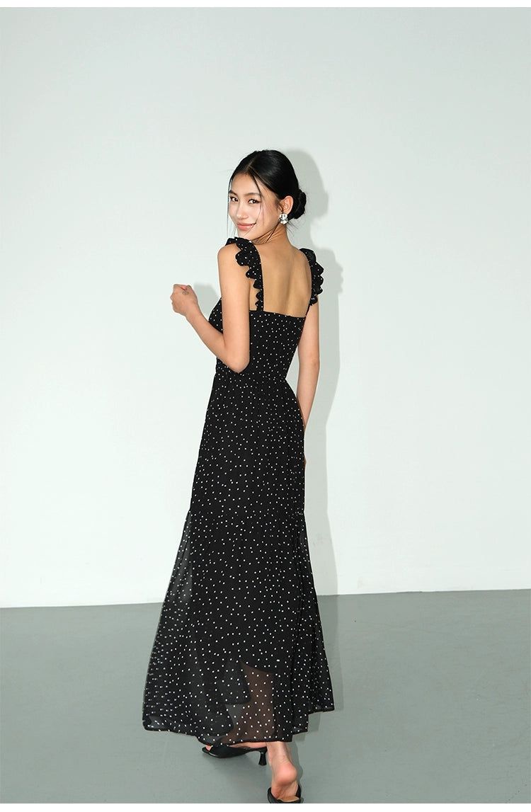 Neva Ruffles and Polka Dots Long Dress