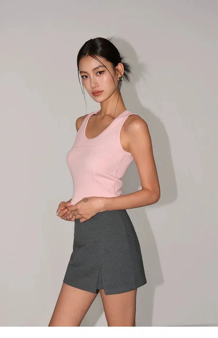 Neva Slim Fit Knitted Cropped Tank Top