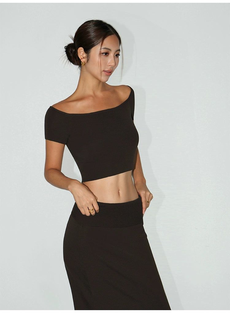 Neva Solid Long A-Line Skirt