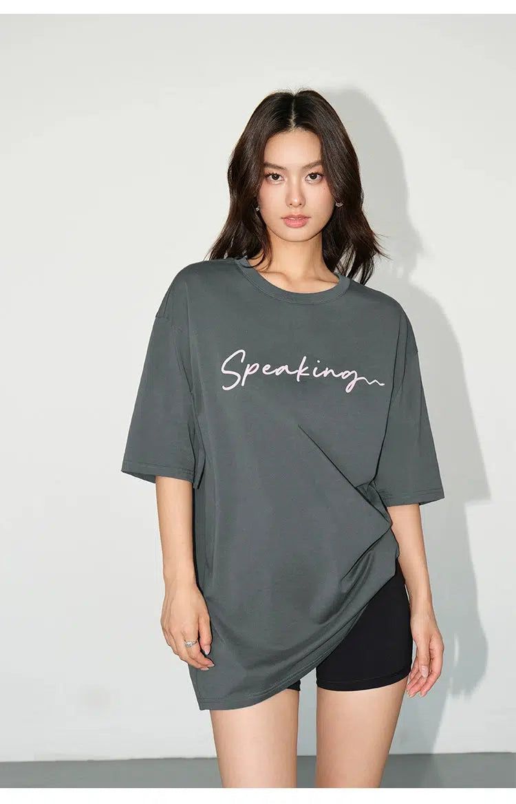 Neva Speaking Cursive Text T-Shirt