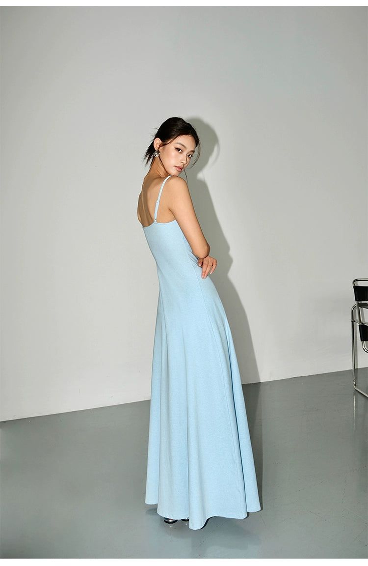 Neva Thin Strap Basic Long Dress