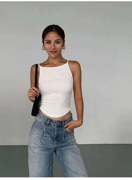 Neva Thin Strap High Neck Knitted Camisole